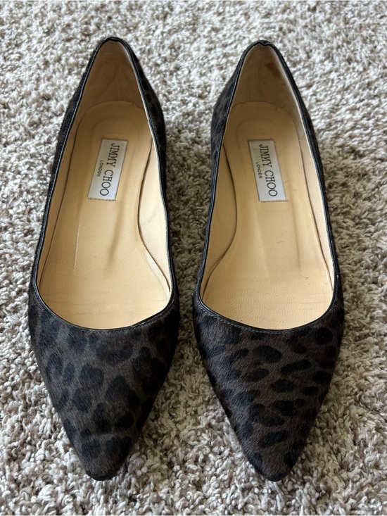 Jimmy Choo Shoes - Jimmy Choo Leopard Print Pointed Toe Flats